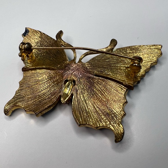 Gorgeous Multicolored Enamel Rhinestone Butterfly Brooch - Picture 13 of 14